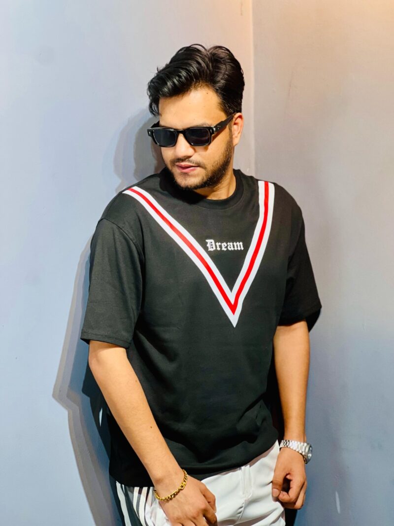 Drop Shoulder T-Shirt  Black - Image 3